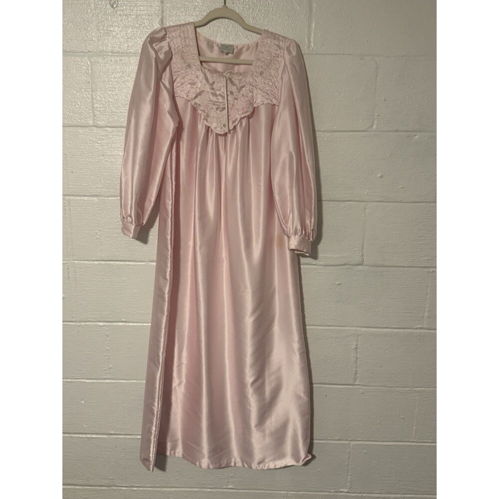 Vtg Donna Richard for Gilligan Omalley Baby pink Dressing Gown Nightgown Sz XS